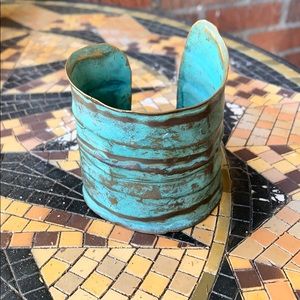 Turquoise and gold cuff - Vintage